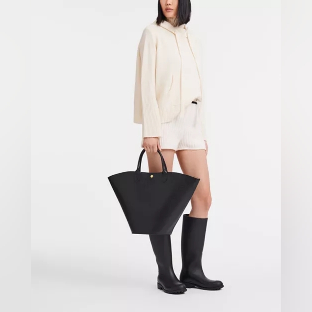 Longchamp Épure XL Top Handle Leather Tote | BLACK